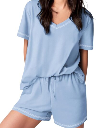 Women's Cotton Pajama Set with Pockets Soft Comfortable Sleepwear