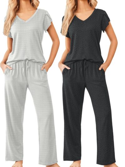 Women's Super Soft Printed Pajama Set Comfortable Casual Sleepwear