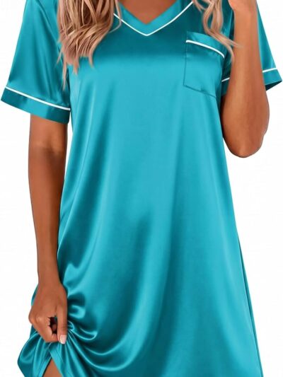 Women's Classic Nightgown Nightshirt Soft Comfortable Sleepwear