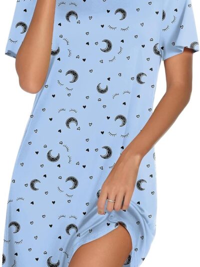 Women's Loose Fit Nightshirt Soft Comfortable Nightdress Sleepwear