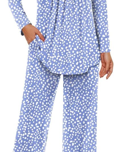 Women's Long Sleeve Printed Pajama Set Soft Comfortable Loungewear