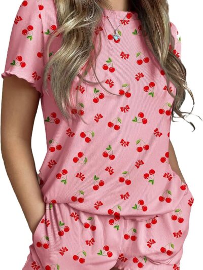 Women's Colorful Pattern Pajama Set Comfortable Casual Sleepwear